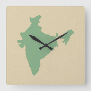 Horloge Carrée Modes d'épices à feuilles de baie Inde