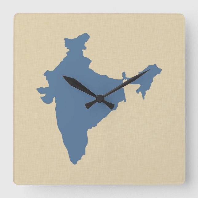 Horloge Carrée Modes d'épices bleues du Cachemire Inde (Recto)