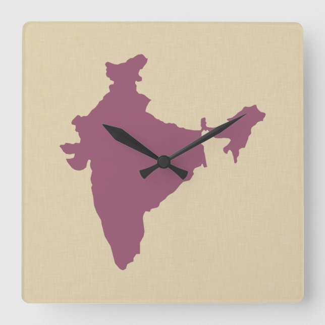 Horloge Carrée Modes d'épices prunes Inde (Recto)