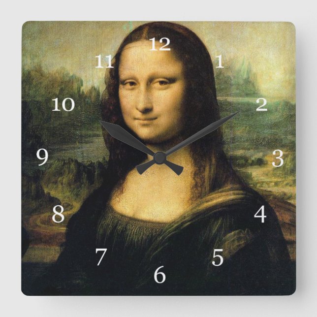 Horloge Carrée Mona Lisa, Léonard de Vinci (Recto)
