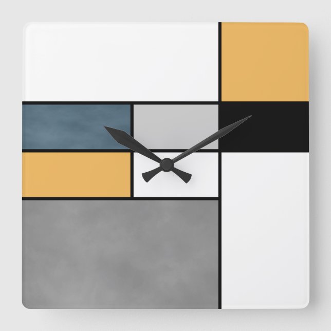 Horloge Carrée Mondrian inspiré (Recto)