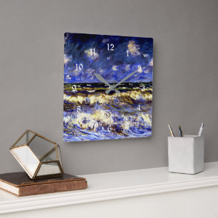 Horloge Carrée Monet - Une Mer Orageuse