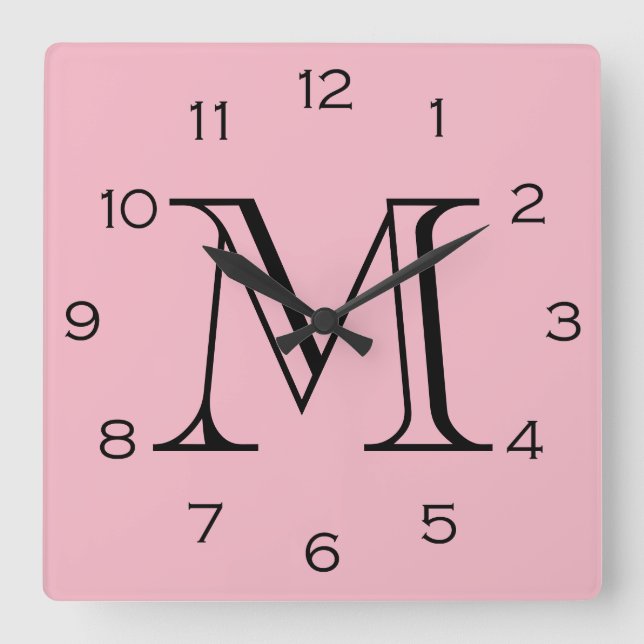 Horloge Carrée Mongram Black Numbers (Recto)