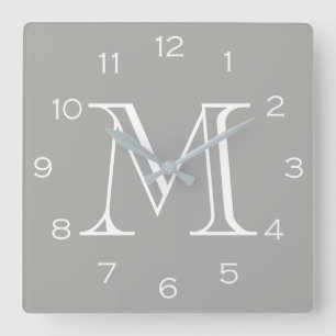 Horloge Carrée Monogram White Numbers