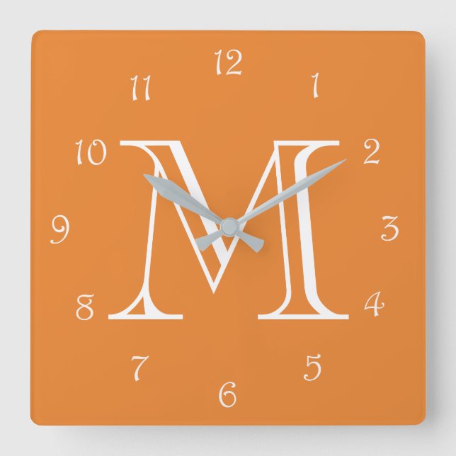 Horloge Carrée Monogram White Script Numbers (Recto)