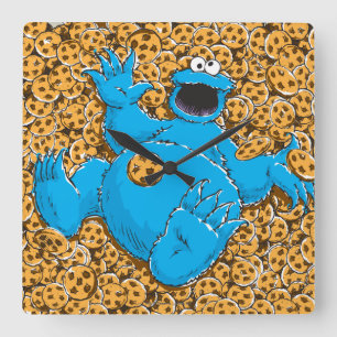 Horloge Carrée Monstre et cookies vintages
