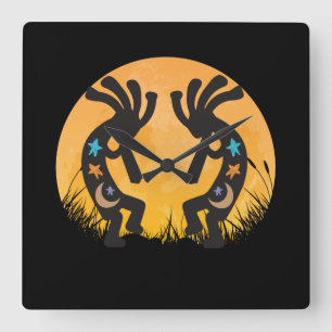Horloge Carrée Mont Landscape Kokopellis