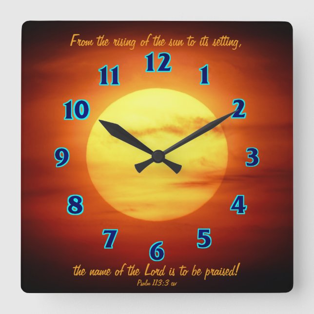 Horloge Carrée Montée de l'horloge murale des écritures du Soleil (Recto)