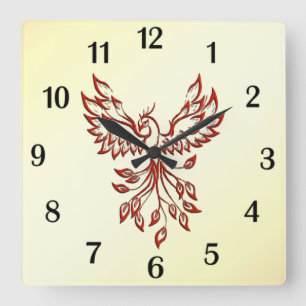 Horloge Carrée Montées rouges de Phoenix
