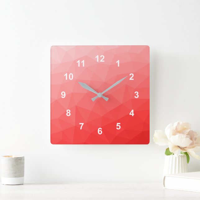 Horloge Carrée Montre de motif de maillage géométrique en dégradé (Maison)