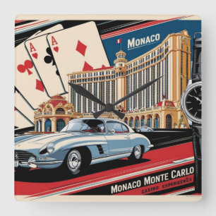 Horloge Carrée Montre de voiture de luxe Monaco Monte Carlo 