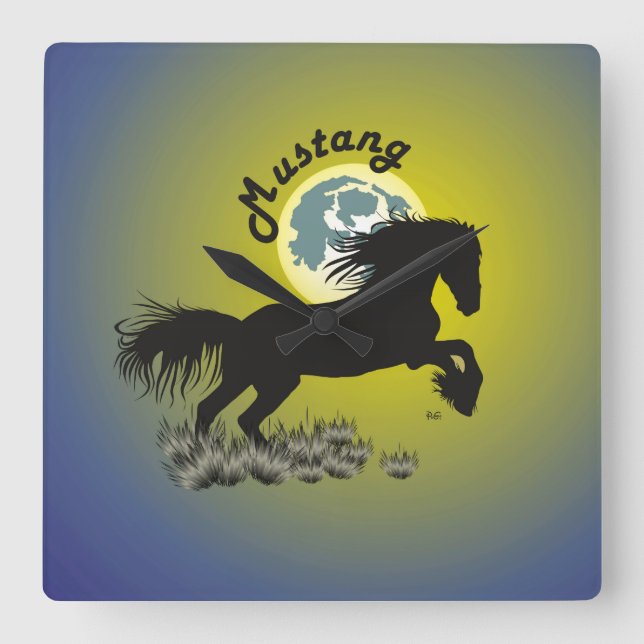 Horloge Carrée Montre Mustang (Recto)