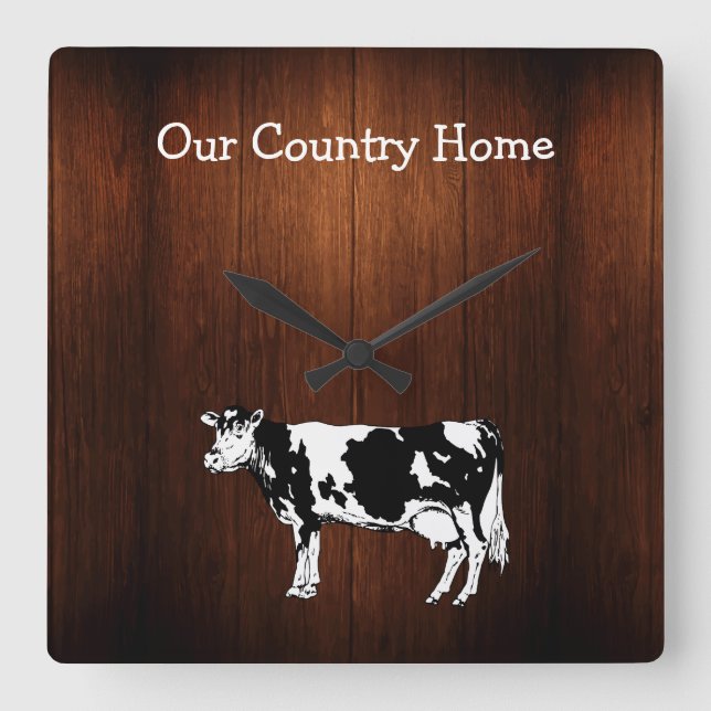 Horloge Carrée Montres à vaches country (Recto)