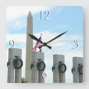 Horloge Carrée Monument à Washington et mémorial 2ÈME GUERRE MOND