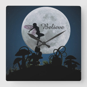Horloge Carrée Moonlight dance arbitraire fairy clock