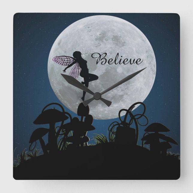 Horloge Carrée Moonlight dance arbitraire fairy clock (Recto)