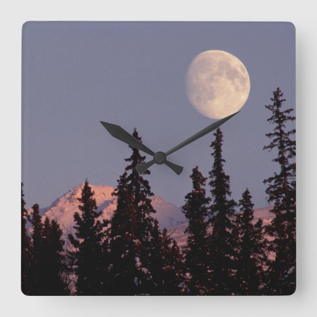 Horloge Carrée Moonrise Early Winter | Anchorage, Alaska (Recto)