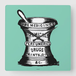 Horloge Carrée Mortier Et Château