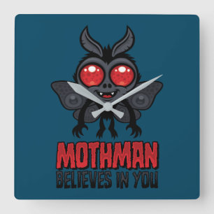Horloge Carrée Mothman Motivant Croit En Vous