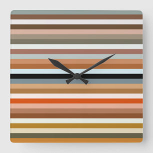 Horloge Carrée Motif à bandes multiples