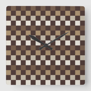 Horloge Carrée Motif à carreaux de minéraux terreux
