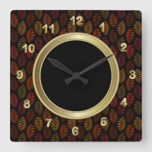 Horloge Carrée Motif automne