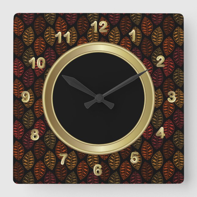 Horloge Carrée Motif automne (Recto)