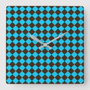 Horloge Carrée Motif Brown de contrôle du diamant bleu