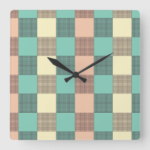 Horloge Carrée Motif carreau sans couture  