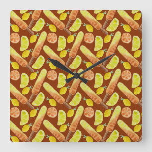 Horloge Carrée Motif crème glacée   motif Lollies   lollipop 11