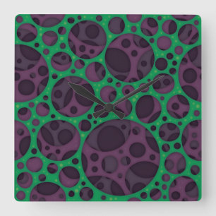 Horloge Carrée Motif de conception de trous minces Abstraits Trip
