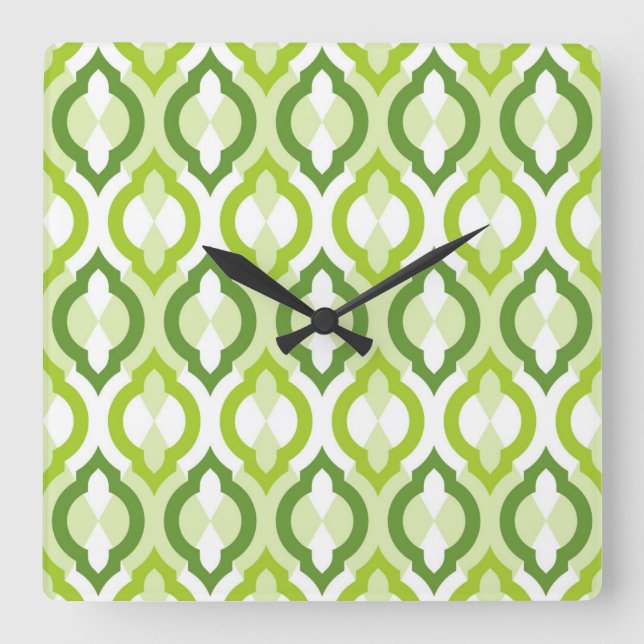 Horloge Carrée Motif de style marocain (Recto)