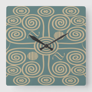 Horloge Carrée Motif élégant géométrique abstrait moderne