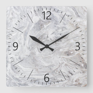 Horloge Carrée Motif en marbre