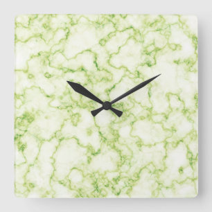 Horloge Carrée Motif en marbre vert