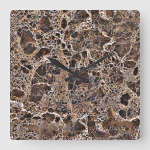 Horloge Carrée Motif en pierre de granit Acrylique