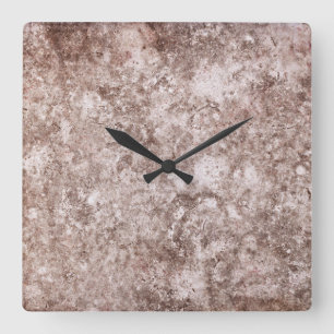 Horloge Carrée Motif en pierre de Travertine Acrylique