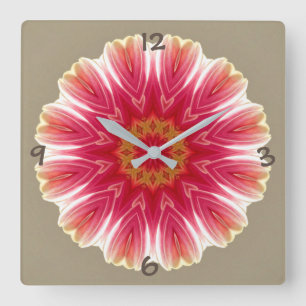 Horloge Carrée Motif floral