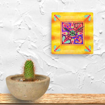 Motif mexicain Huichol Golden & Purple Art