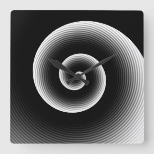 Horloge Carrée Motif moderne noir et blanc élégant