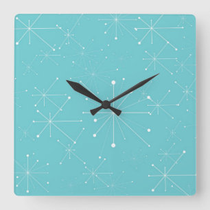 Horloge Carrée Motif rétro style les années 50