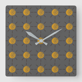 Horloge Carrée Motif solaire coloré sur Arrière - plan gris