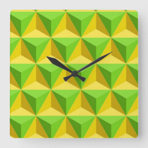 HORLOGE CARRÉE MOTIF TRIANGLE PYRAMIDE