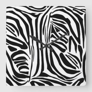 Horloge Carrée Motif zèbre