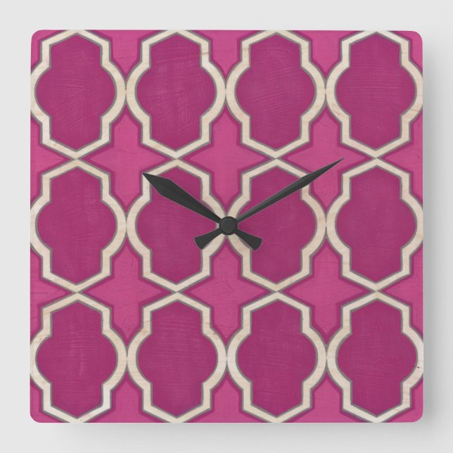 Horloge Carrée Motifs du marché II (Recto)