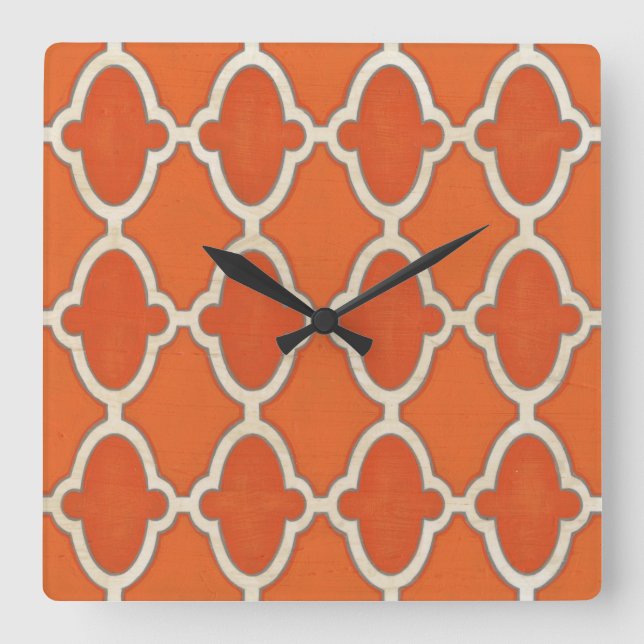 Horloge Carrée Motifs du marché III (Recto)