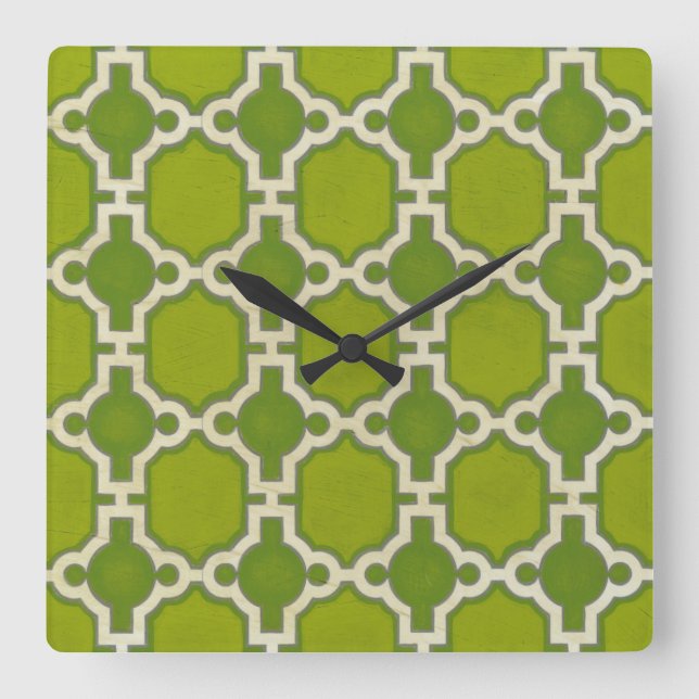 Horloge Carrée Motifs du marché IV (Recto)