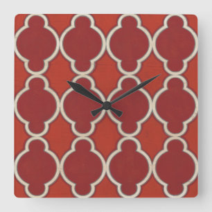 Horloge Carrée Motifs du marché VII
