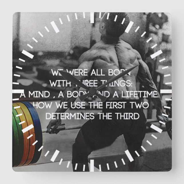 Horloge Carrée Motivation de l'entraînement pour le "soulèvement  (Recto)