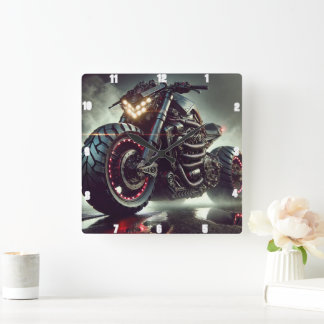 Horloge Carrée Motocyclette futuriste avec voyants